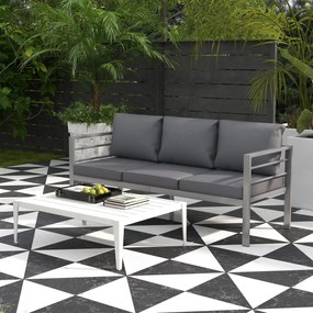 Outsunny 3 Személyes Kerti Kanapé Alumíniumból Ülő- és Háttámla Párnákkal - 185L x 66W x 64H cm | Aosom