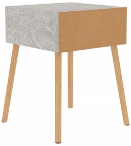 2 db betonszürke szerelt fa éjjeliszekrény 40 x 40 x 56 cm