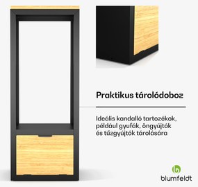 Kindlewood tűzifa állvány, tűzifa tároló, kandalló polc, porszórt, gumifa
