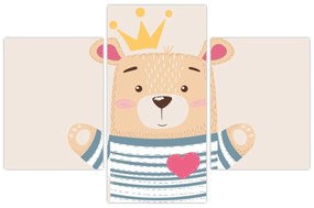 Kép - Teddy maci koronával (90x60 cm)