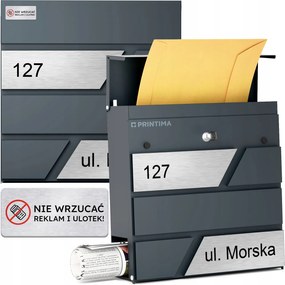 Nagy Levéltartó Doboz Házszámmal Antracit Levéltartó Doboz Házszám