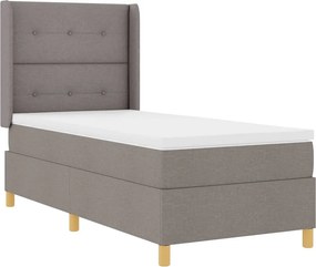 vidaXL Boxrugós ágy matracmal fejtámlával Tópszínű 140 x 200 cm szövet