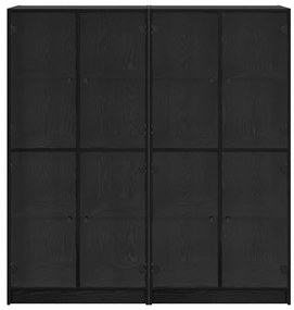 Magasfiú 2 pcs Fekete tölgy 136 x 37 x 142 cm Faanyag