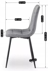 Szürke Szövet Étkezőszék. PERU 2 Belföldi Raktárról