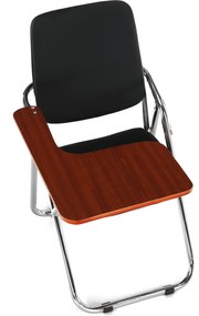 Írólapos szék, fekete/natúr, SONER