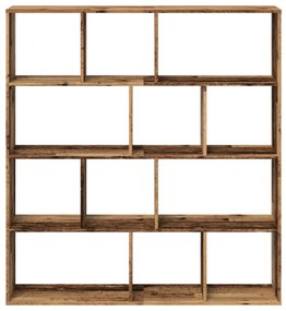 antik fa színű szerelt fa könyvszekrény 132 x 29 x 141,5 cm