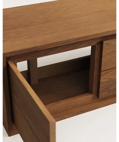 Sötétbarna teakfa fali mosdó alatti szekrény 90x40 cm Kenta – Kave Home