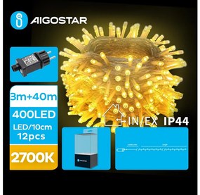 Aigostar B.V. Aigostar - LED Karácsonyi kültéri lánc 400xLED/8 funkció 43m IP44 meleg fehér AI0486