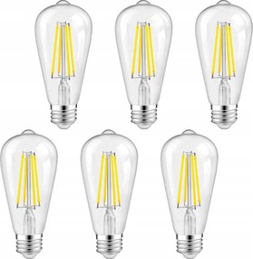 Izzó E27 Led filament 10W 1000lm=75W ST64 Semleges dekoratív Savineo