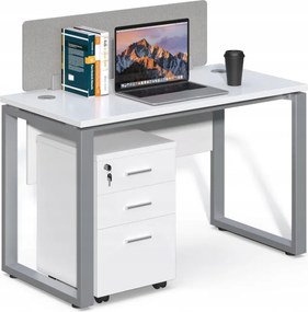 Irodai asztal konténerrel Houseland Prime Max 01 120 cm fehér