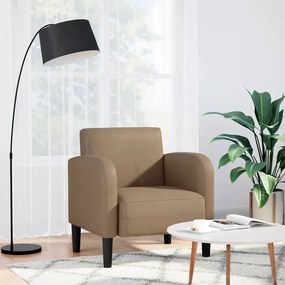 kávészínű műbőr kanapé szék karfával 54 cm