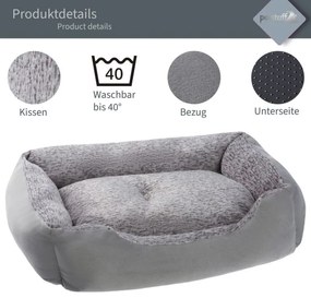 PESTUFF Kutyafekhely XL 90 x 65 x 22cm szürke