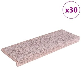 30 db fehér és rózsaszínű lépcsőszőnyeg 65 x 21 x 4 cm