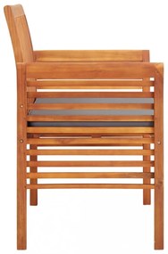 kétszemélyes tömör akácfa kerti pad párnával 120 cm