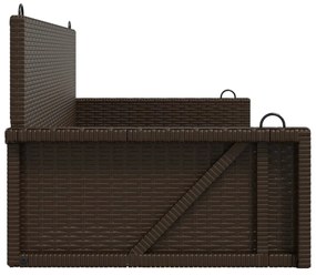 barna polyrattan hintapad 119 x 56 x 48 cm