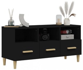 fekete szerelt fa TV-szekrény 102 x 36 x 50 cm