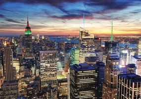 Fotótapéta New York Város Felhőkarcolók Felhők város éjszaka 254 x 184