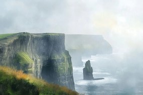 Vászonkép Canvas Tájkép Írország Mohair Sziklák Tengerpart Óceán 120x80