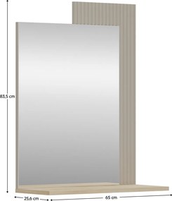 Tükör 65, szürkésbarna Taupe/silverjack tölgy, DOMCA