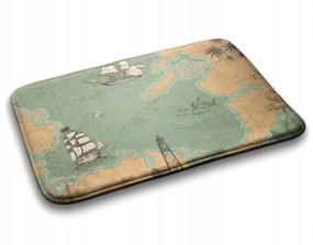 Gumírozott fürdőszobaszőnyeg Régi térkép 75x45