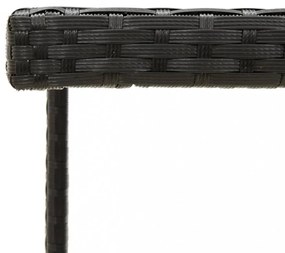 fekete polyrattan és üveg kerti asztal 109 x 107 x 74 cm