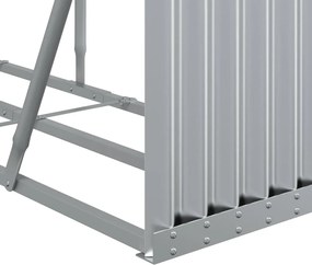 ezüstszínű horganyzott acél rönktartó 300 x 45 x 100 cm