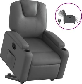 vidaXL elektromos szürke műbőr felállást segítő dönthető fotel