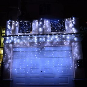 Kültéri/beltéri karácsonyi fényfüggöny 2&#215;1 m hosszú &#8211; Hideg fehér