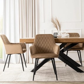 Elegáns Bézs Bársony Étkezőszék BRESSO