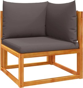 vidaXL kerti sarokkanapé párnákkal akácfából és kötélből