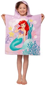 Disney Hercegnők Ariel Pink törölköző poncsó 50x115 cm