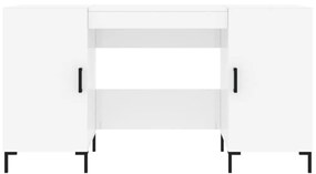 vidaXL magasfényű fehér színű szerelt fa íróasztal 140 x 50 x 75 cm