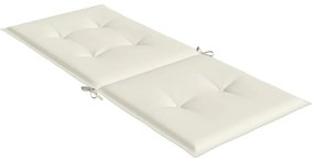 6 db krémszínű szövet magas háttámlájú székpárna 120x50x4 cm