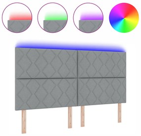 LED Fejtámla Gyémánt Blokkok Dizájn Világosszürke 180 cm Szövet