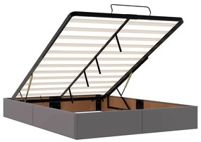 Ottomán ágykeret matrac nélkül szürke 140x190 cm műbőr