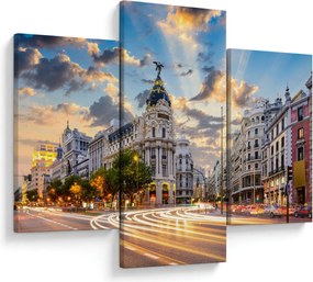 Kép - Calle Gran Vía, Madrid, Spanyolország (90x60 cm)