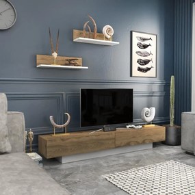 TV szekrény Lusi - White, Oud Oak