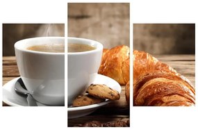 Csésze kávé és croissant képe (90x60 cm)