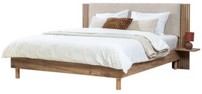 Világosszürke franciaágy ágyráccsal 140x190 cm Lior – Bobochic Paris