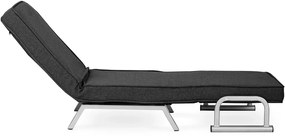 Ágyazható Fotel BART Fekete Szövet Kárpittal.