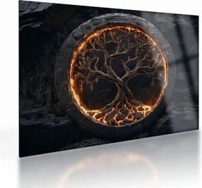 Üveg kép – Életfa lávában I. (70x50 cm)