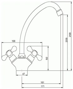 Novaservis - TITANIA RETRO mosogató csaptelep fényes króm