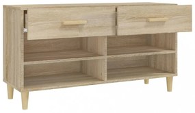 sonoma-tölgyszínű szerelt fa cipőszekrény 102x35x55 cm