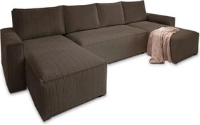 AKCIÓ Sötétbarna U alakú SMART COSARO ülőgarnitúra 295x140 cm II. osztály
