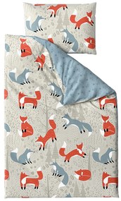Krepp ágyneműhuzat gyerekágyhoz Renforcé FOXIVA szürke Ágyneműhuzat mérete: 45 x 65 cm | 90 x 140 cm
