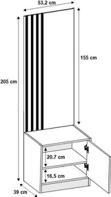 ROJ 13 Plus Előszobafal 158cm, Fehér