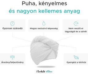 Gyorsan száradó frottír hajturbán bézs, 100% pamut