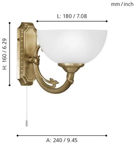 EGLO 82751 - SAVOY fali lámpa 1xE14/40W/230V