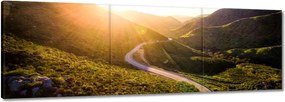 Vászonkép 60x20 Út Erdő Hegyek