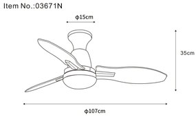 Globo 03671N - GALE LED mennyezeti ventilátor 22W 230V 3000-6000K +DO